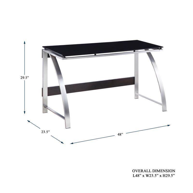 Tioga Glass Top Writing Desk in Espresso - Lexicon