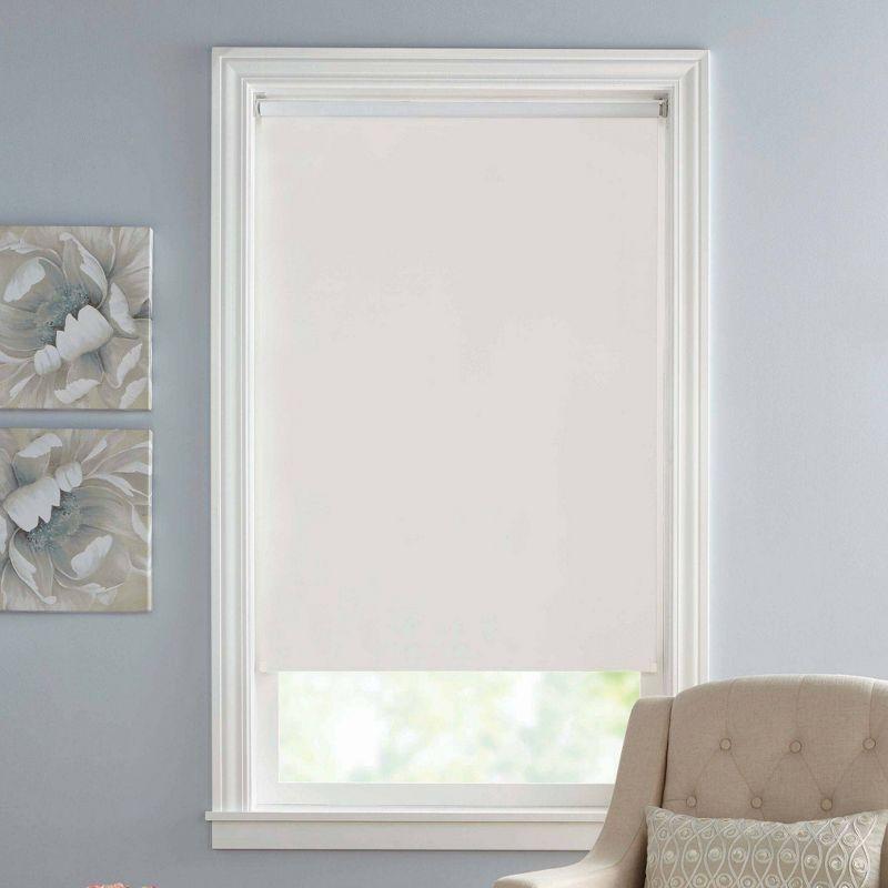 1pc 73"x72" Blackout Slow Release Roller Shade White - Lumi Home Furnishings: Window Blinds, Indoor Wall Mount