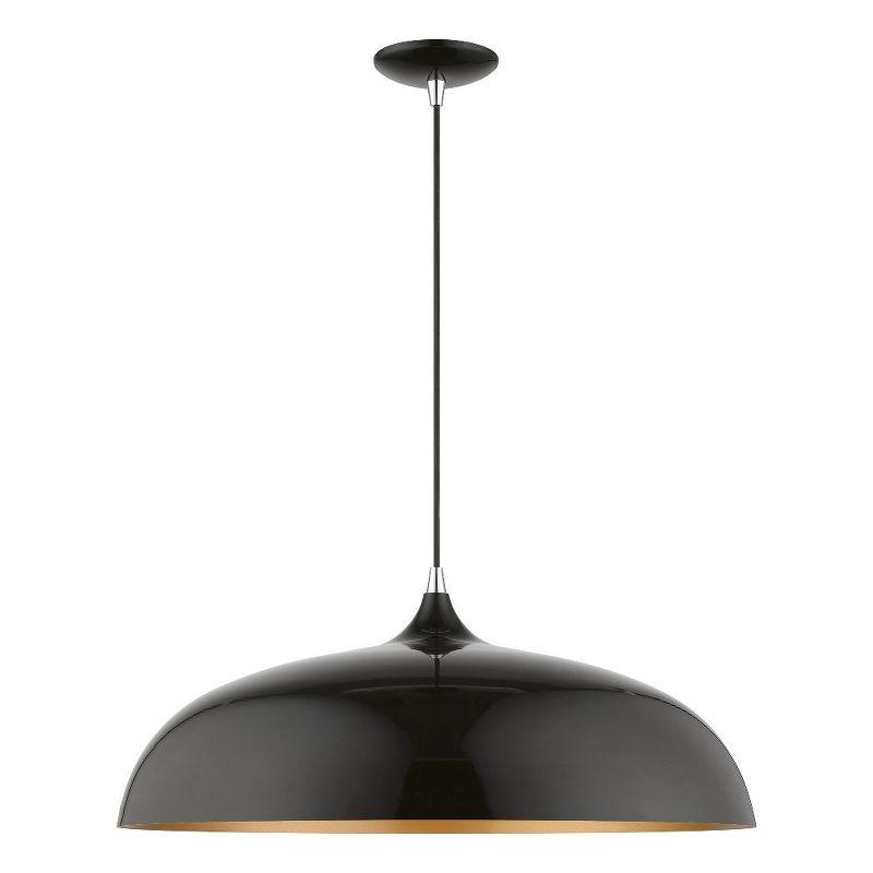 Livex Lighting Amador 3 - Light Pendant in  Shiny Black/Polished Chrome