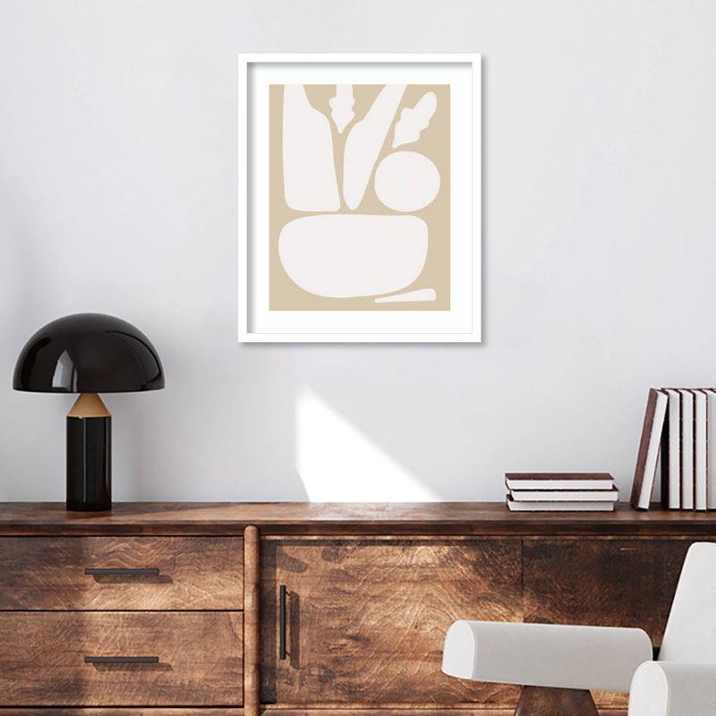 21" x 25" Zen Botanical Rock Neutral by The Creative Bunch Studio: Amanti Art Giclee Print, Hardwood Frame