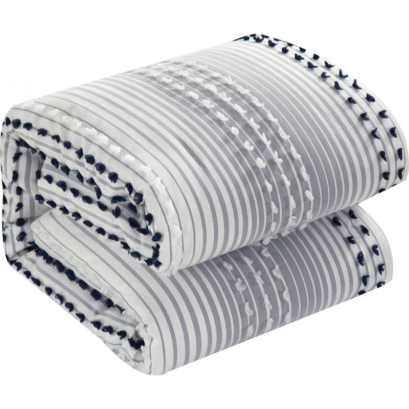Nanshing America, Inc Clarion Pink 7 Piece Chic Striped Comforter Set