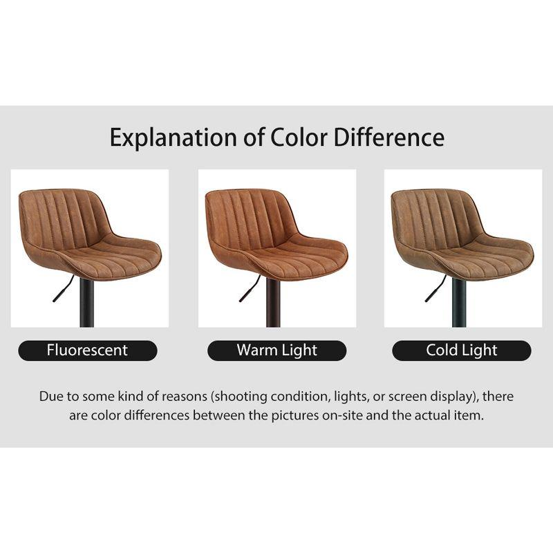 walsunny Swivel Upholstered Adjustable Height Counter Stool with Metal Frame (Set of 2)