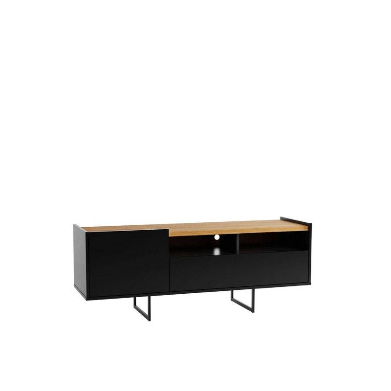 Winston TV Stand for TVs up to 50" Black/Cinnamon - Manhattan Comfort: Mid-Century Design, Cable Management