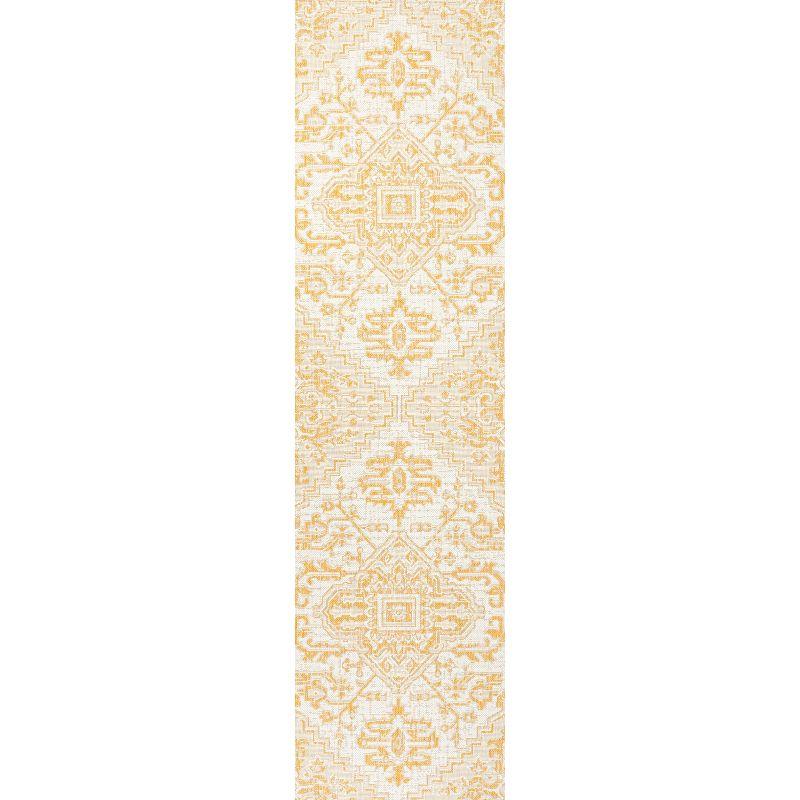 Estrella Bohemian Inspired Medallion Textured Weave Indoor/Outdoor Area Rug - JONATHAN Y