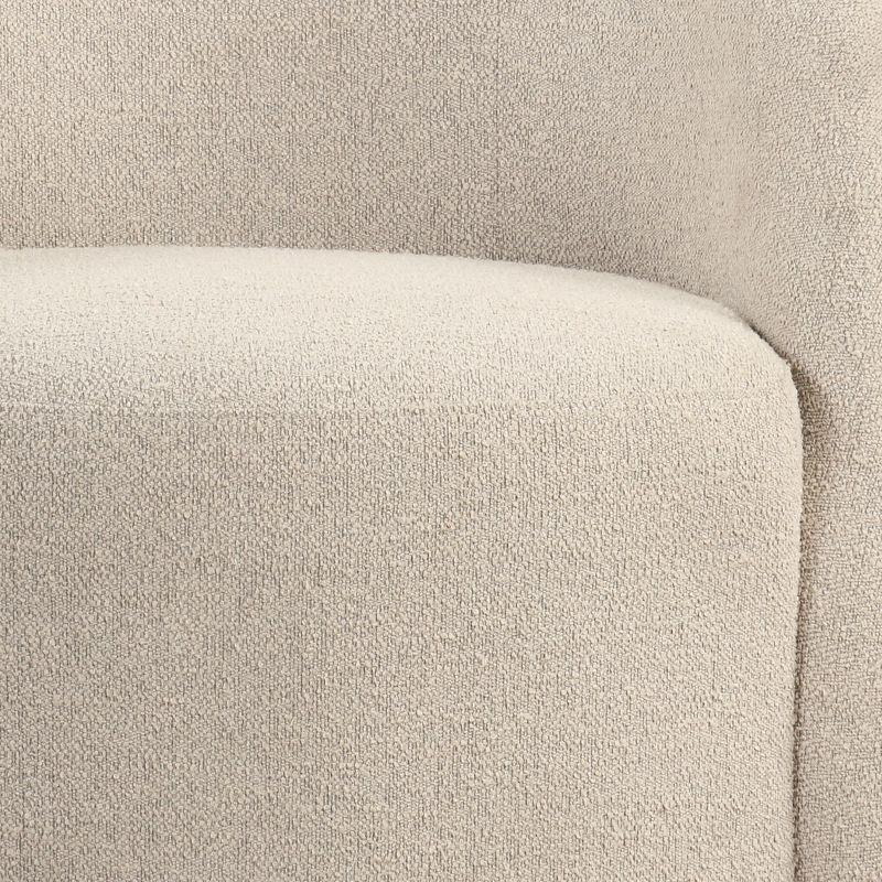Lifestyle Solutions Bournemouth Swivel Accent Chair GrayBoucle: Minimalist Design, High-Density Foam, Solid Hardwood