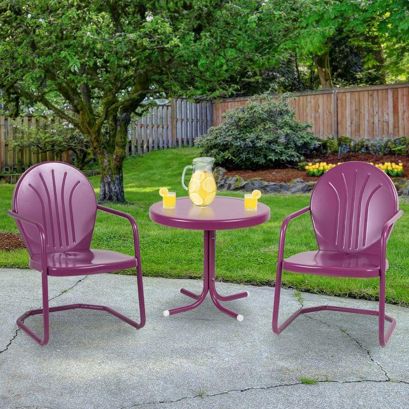 Retro Tulip 34" Outdoor Armchair in Vibrant Purple