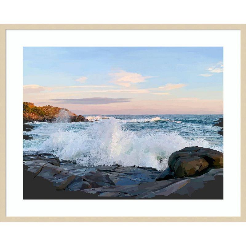 Amanti Art Crashing Waves by Emily Kalina Wood Framed Wall Art Print