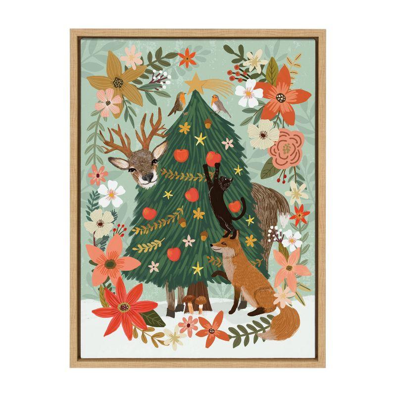 Kate & Laurel All Things Decor 18"x24" Sylvie MC 0808 Pine 2 Framed Canvas: Mia Charro Art, Nature Scene