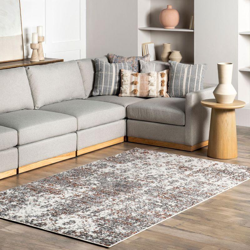 Nuloom Deedra Abstract 4x6 Indoor Area Rug for Living Room Bedroom Dining Room Kitchen, Red/Ivory