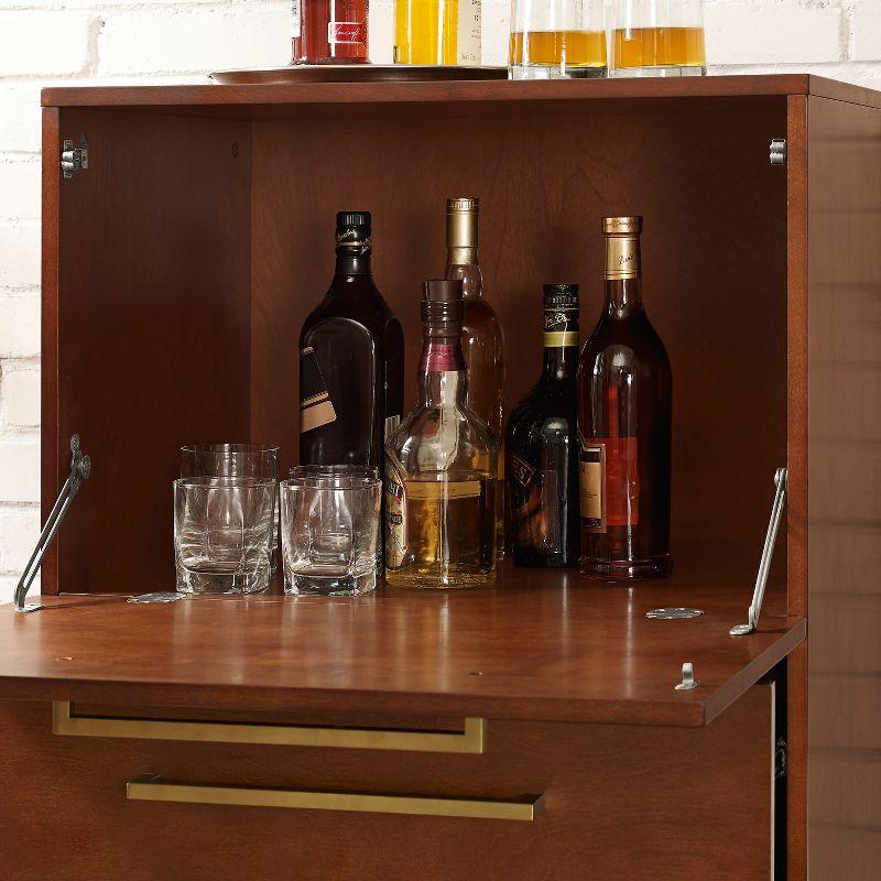 Vintage Mahogany Mid-Century Modern Bar Cabinet with Drawers