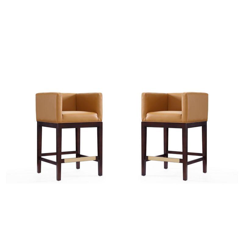 Set of 2 Kingsley Upholstered Beech Wood Counter Height Barstools - Manhattan Comfort