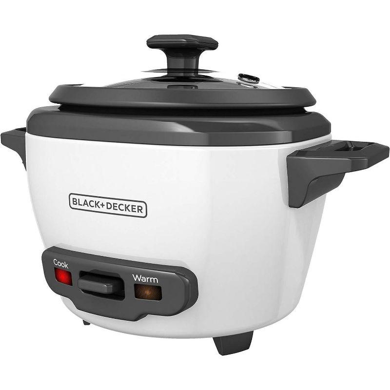 BLACK+DECKER BLACK+DECKER, Rice Cooker, Uncooked Rice, Steaming Basket, Removable Non-Stick Bowl, One Touch