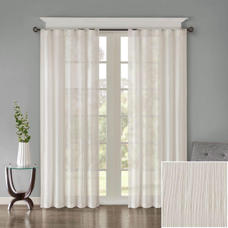 Madison Park Harper Solid Crushed Curtain Panel Pair (Set of 2)