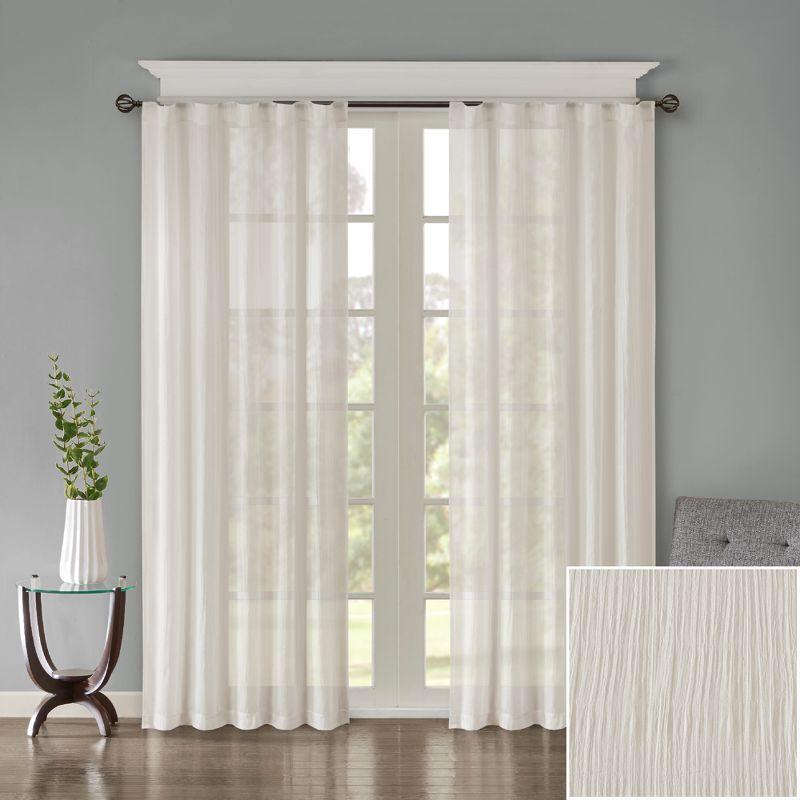 Harper Solid Crushed Curtain Panel Pair