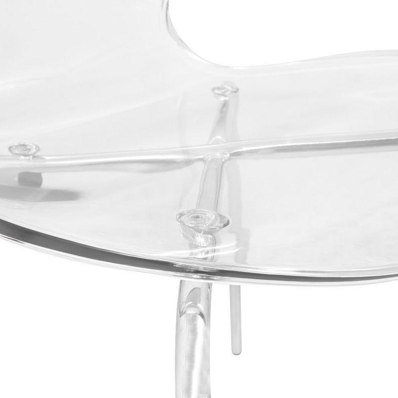 LeisureMod Oyster Modern Acrylic Dining Chair with Molded Seat and Chrome Legs, Stackable Design for Kitchen, Dining Room, Office, Lounge, or Cafe