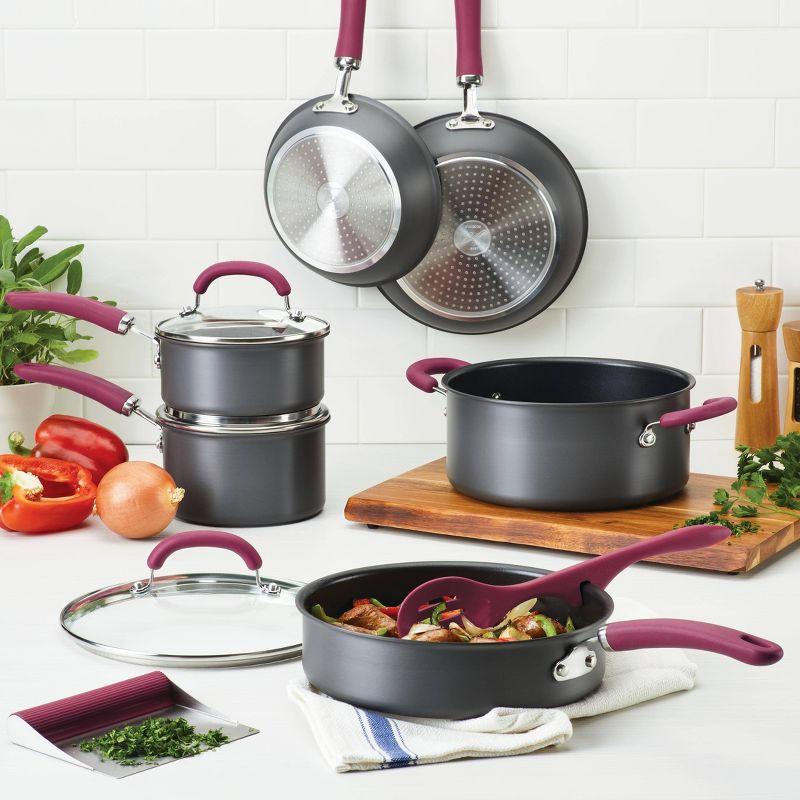 Rachael Ray Rachael Ray Create Delicious Hard Anodized Nonstick Cookware Induction Pots and Pans Set, 11 Piece