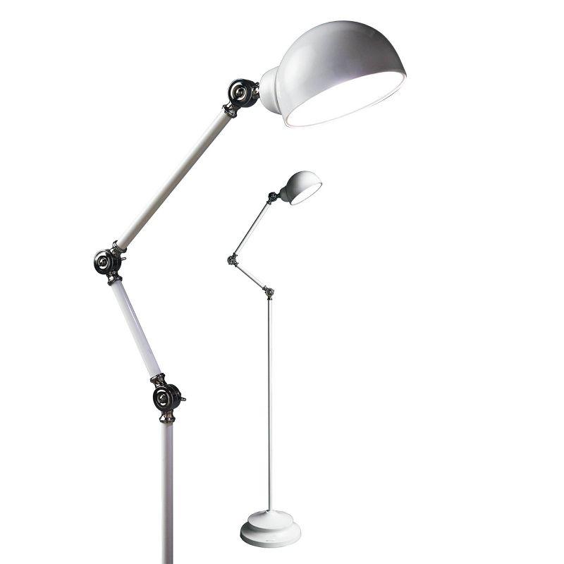 White Adjustable LED Pharmacy Floor Lamp with Touch Controls