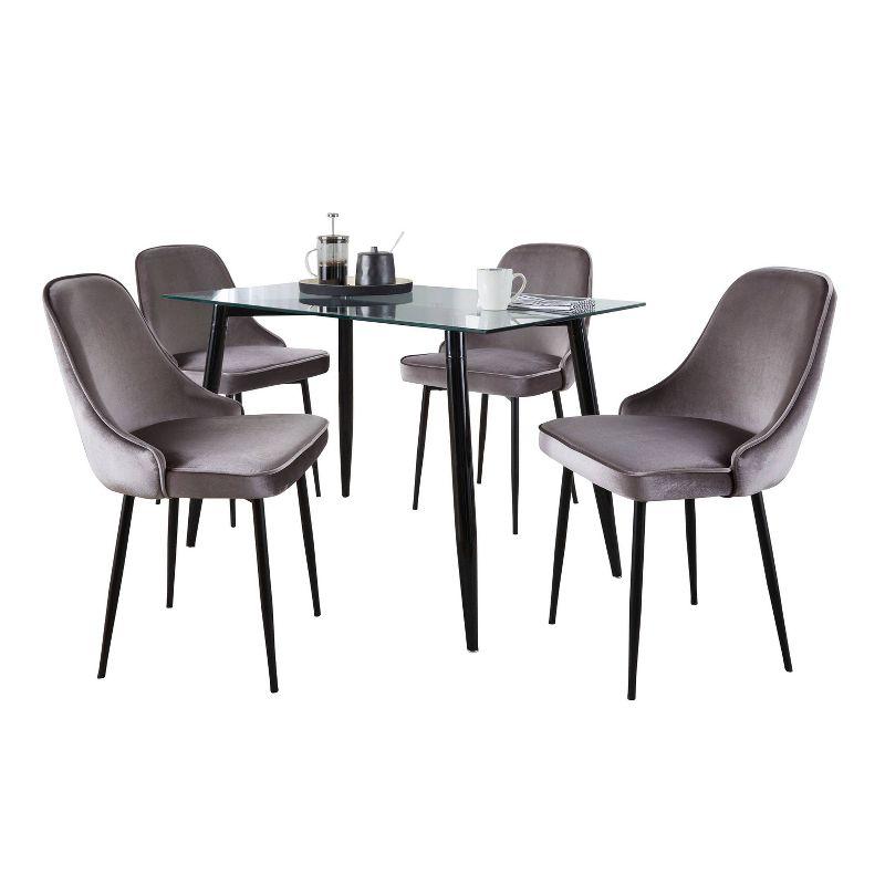 4 - Person Glass Top Four Leg Dining Set