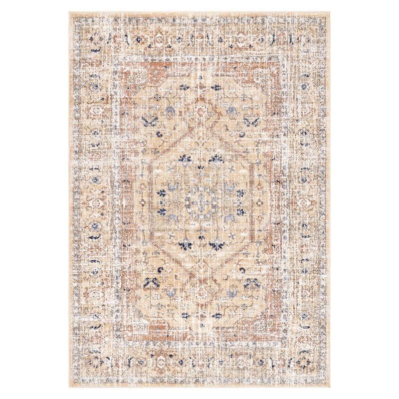 Nuloom Jacquie Oriental/Persian 7x9 Indoor Area Rug for Living Room Bedroom Dining Room Kitchen, Gold/Ivory