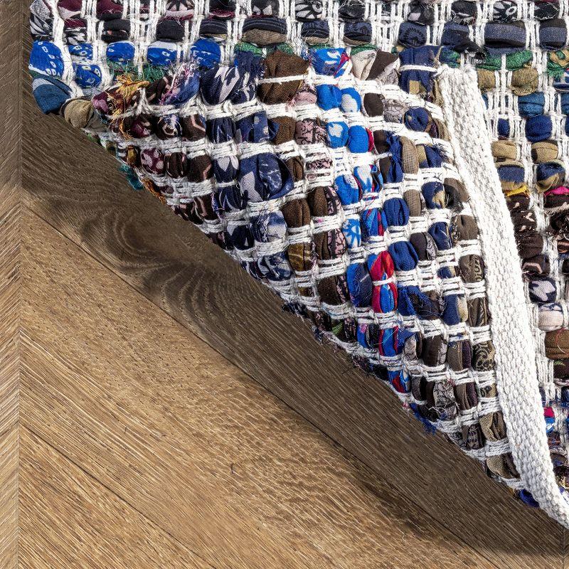 Nuloom Rochell Striped 4x6 Indoor Area Rug for Living Room Bedroom Dining Room Kitchen, Indigo/Multicolor