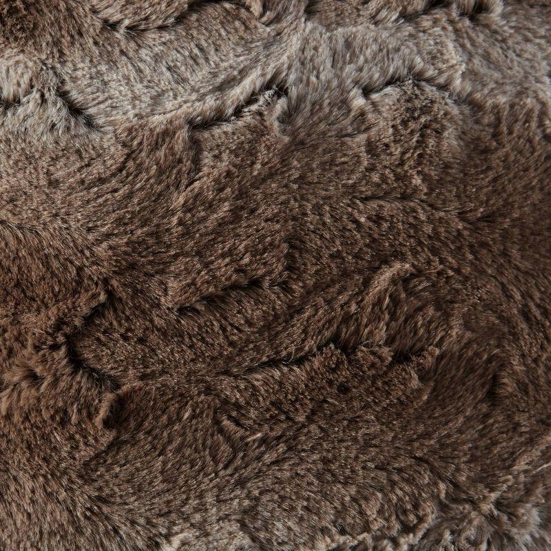 Faux Fur Striped Throw Pillow