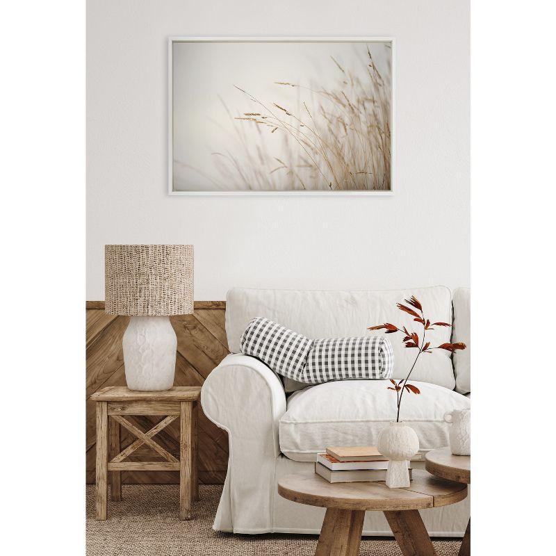 23" x 33" Sylvie Marsh Grass No 1 Framed Canvas by Crystal Lynn Collins White - Kate & Laurel All Things Decor