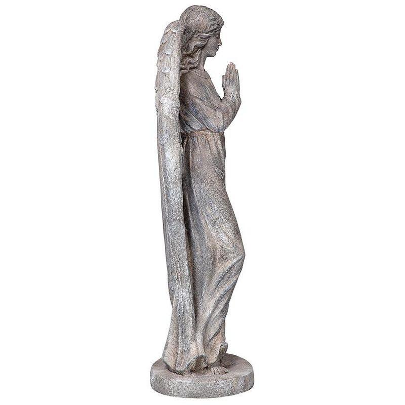 Gray Resin and Stone Praying Angel Statue