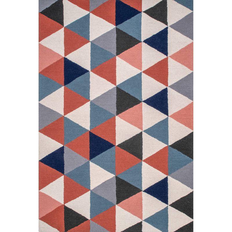 Handmade Multi-Color Wool Abstract Rectangular Area Rug 3' x 5'