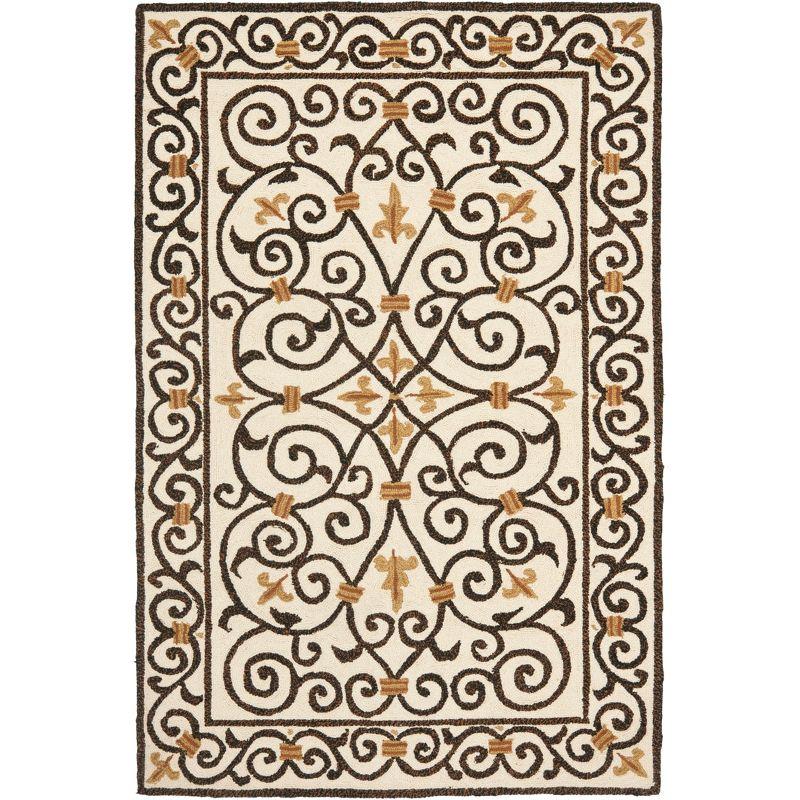 Chelsea HK11 Handmade Area Rug - 3'9"x5'9" - Ivory/Dark Brown - Safavieh