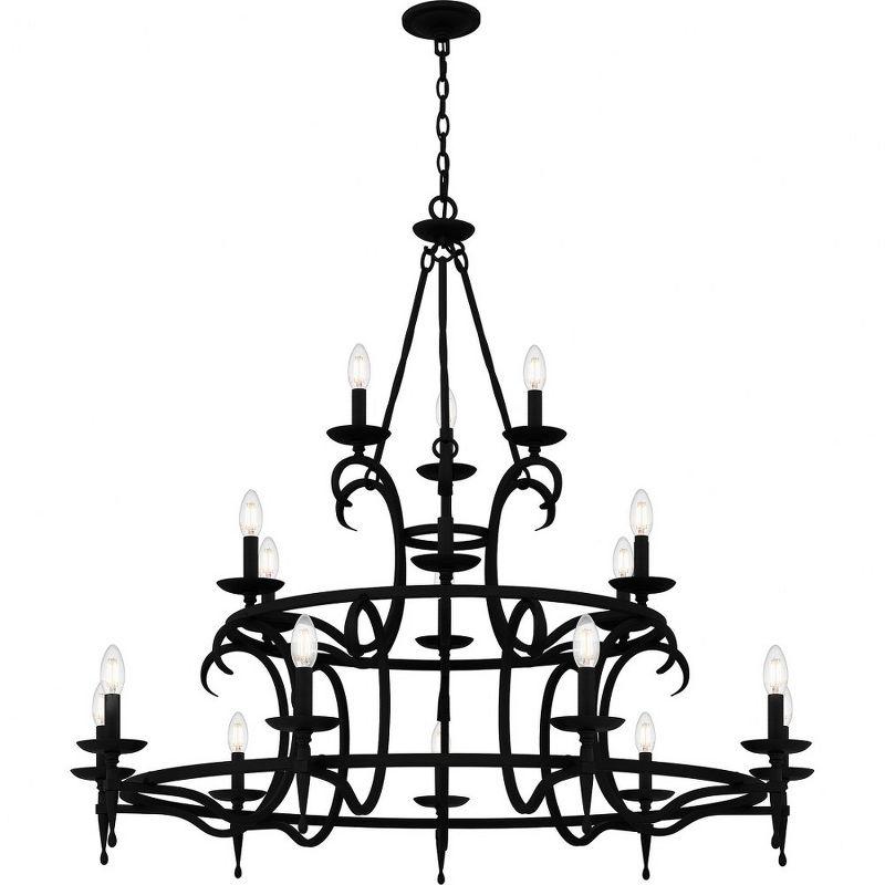 Octavia Black Iron 18-Light Candle Chandelier