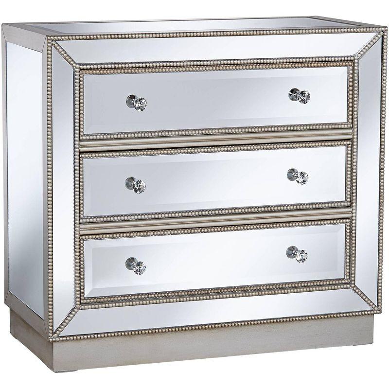 Coast to Coast Trevi 32" Wide 3-Drawer Silver Mirrored Accent Chest