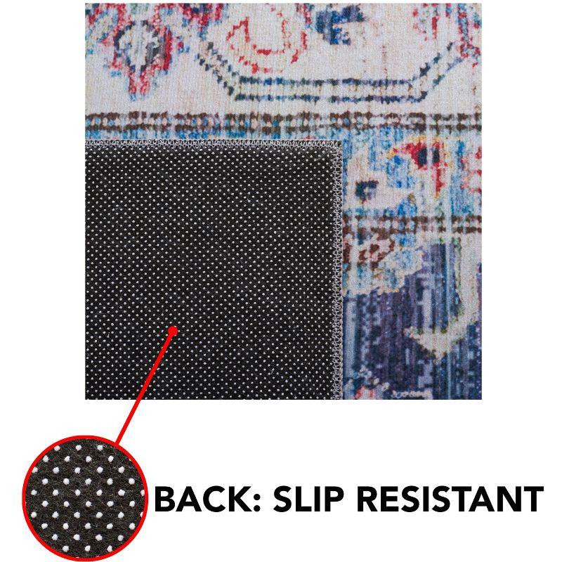 Tucson Vintage Persian TSN196 Power Loomed Machine Washable Skid-Resistant Indoor Area Rug - Navy/Beige - 9'x12' - Safavieh
