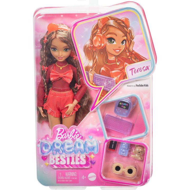 Barbie 11.7" Dream Besties Teresa Fashion Doll Brown Hair/Green Eyes with Video Game Themed Accessories