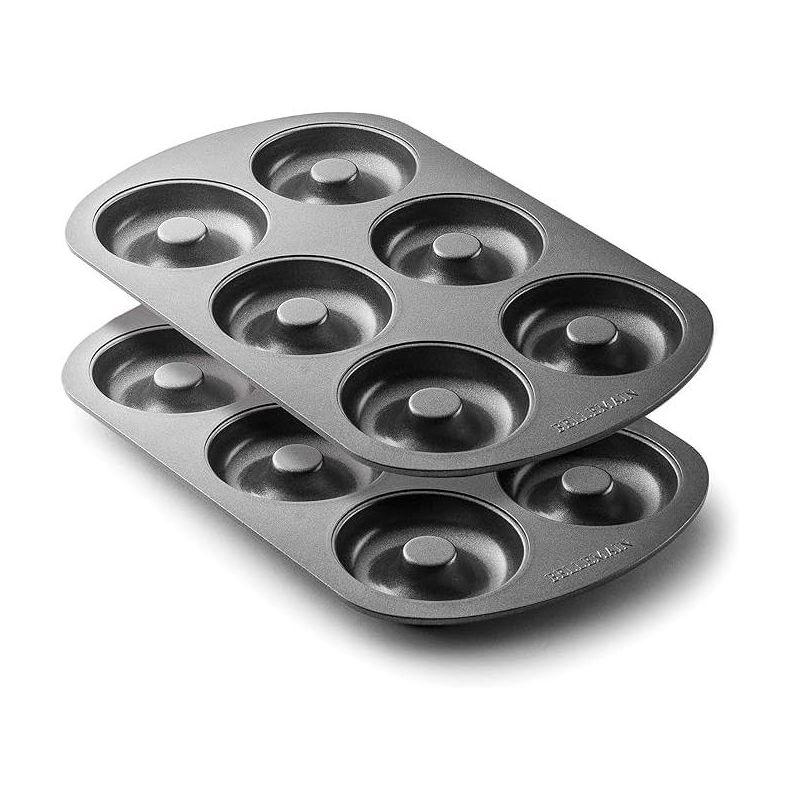 Bellemain Premiere Donut Pan for Baking Nonstick Doughnut Pan with 6-Doughnut Molds | Steel Donut Trays | Make Perfect Bagels and Cake Donuts (2)
