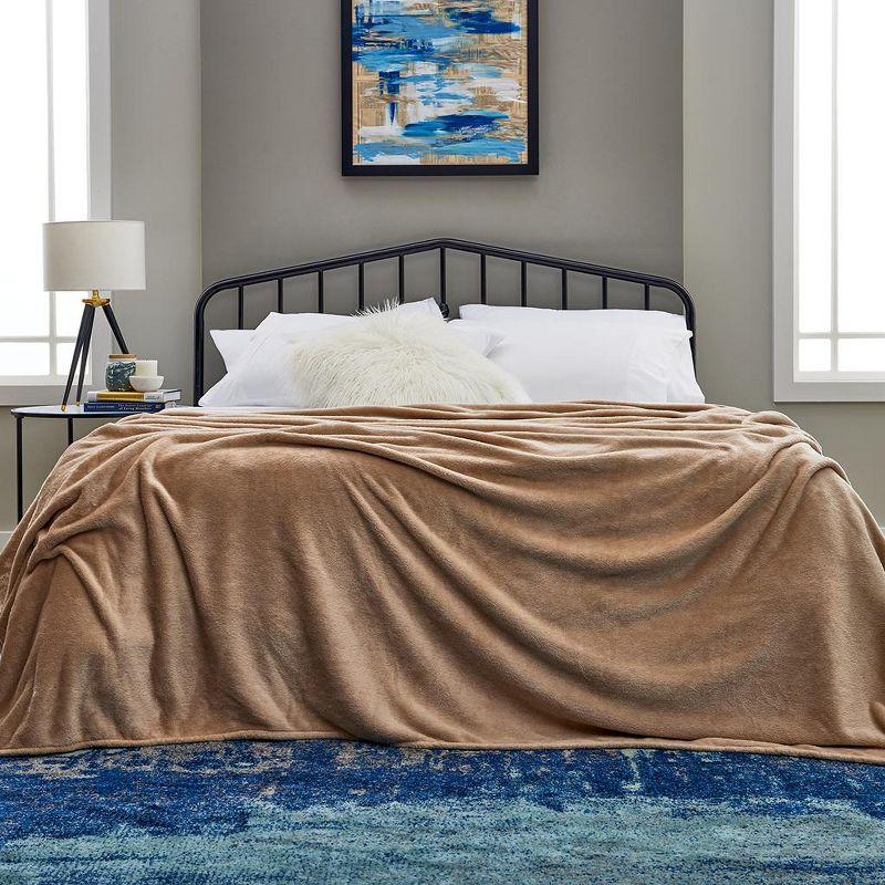 Cosy House Collection Everyday Series Fleece Blanket - Tan, Throw