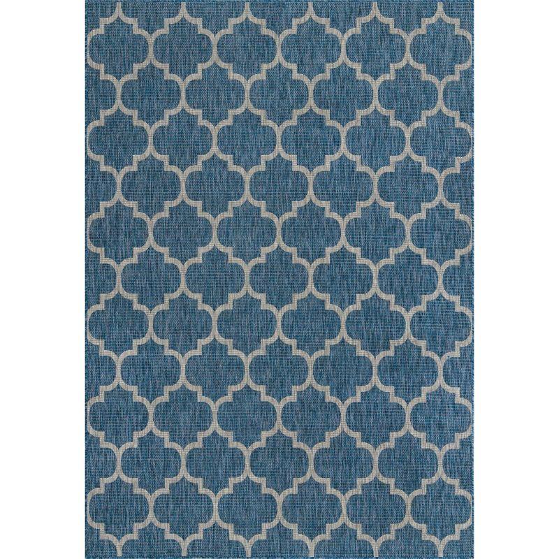 Unique Loom 8' 0 x 11' 4 Rectangle Indoor/Outdoor Trellis Navy Blue Area Rug