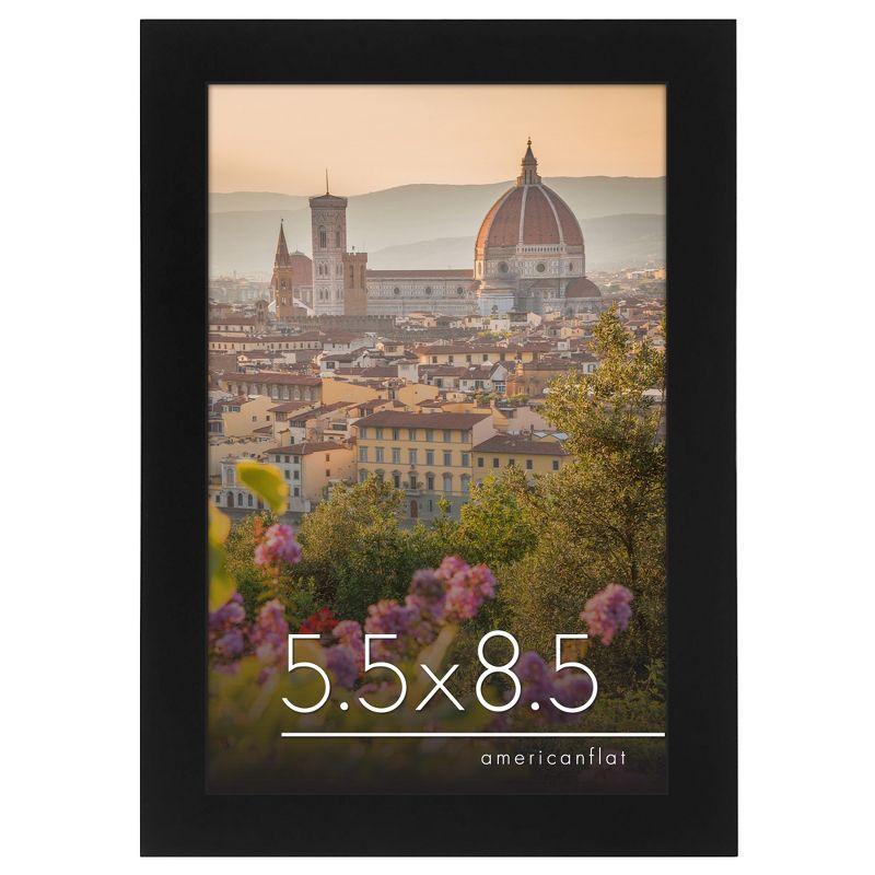 Americanflat 5.5x8.5 Picture Frame with Shatter-Resistant Glass - Gallery Style Frame with Engineered Wood - Signature Collection - Black
