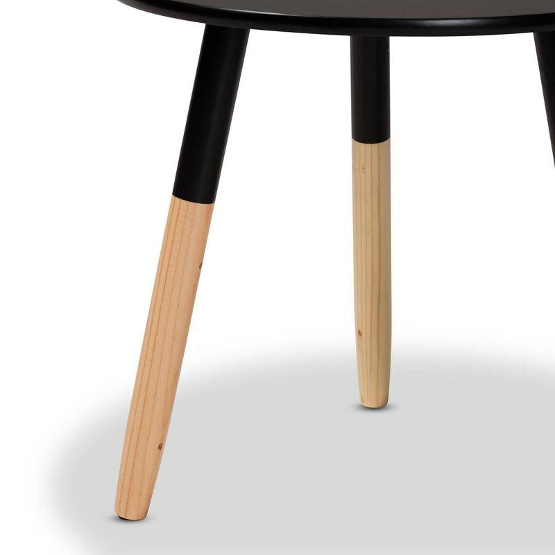 Obert Two-Tone Wood Coffee Table Black/Oak Brown - Baxton Studio: Modern, Sturdy, Angled Legs