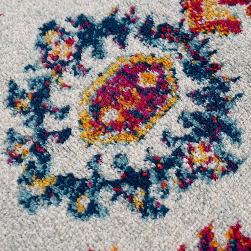 Hauteloom Istanbul Blue Medallion on Orange Area Carpet