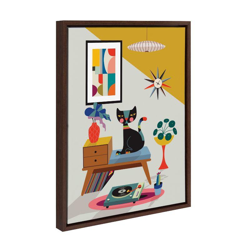 Kate and Laurel Sylvie Record Player Framed Canvas by Rachel Lee of My Dream Wall