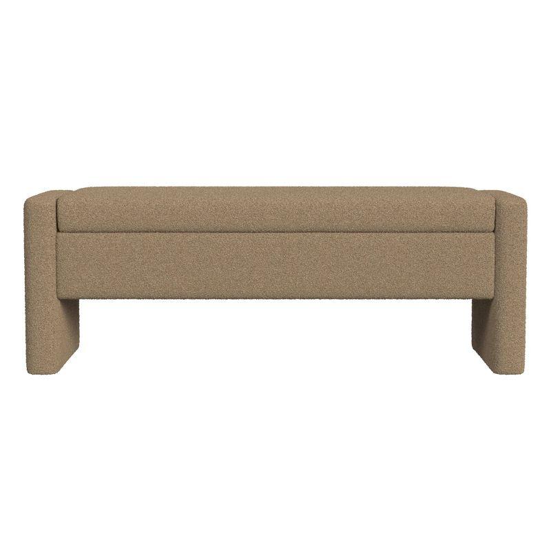 HomePop Copenhagen Modern Storage Bench Brown Boucle