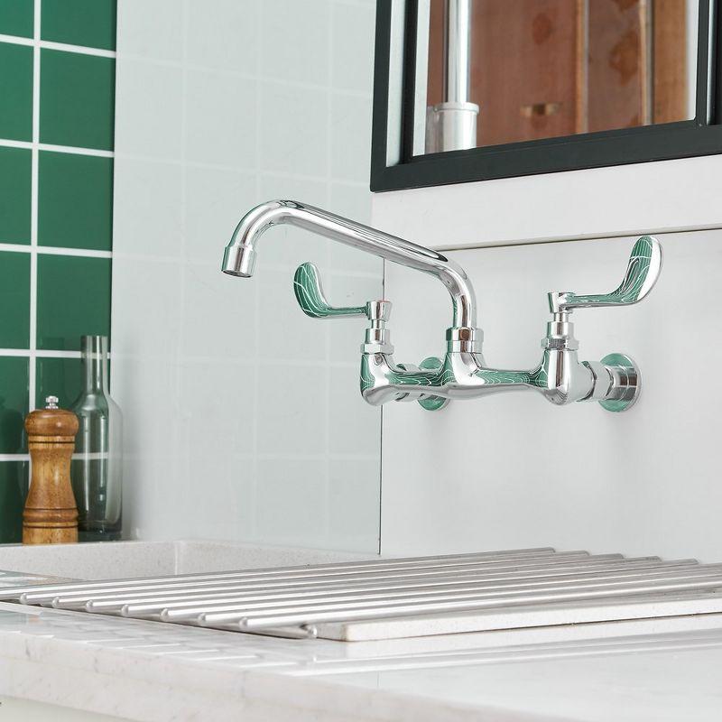 BWE Double Handle Wall Mount Standard Kitchen Faucet