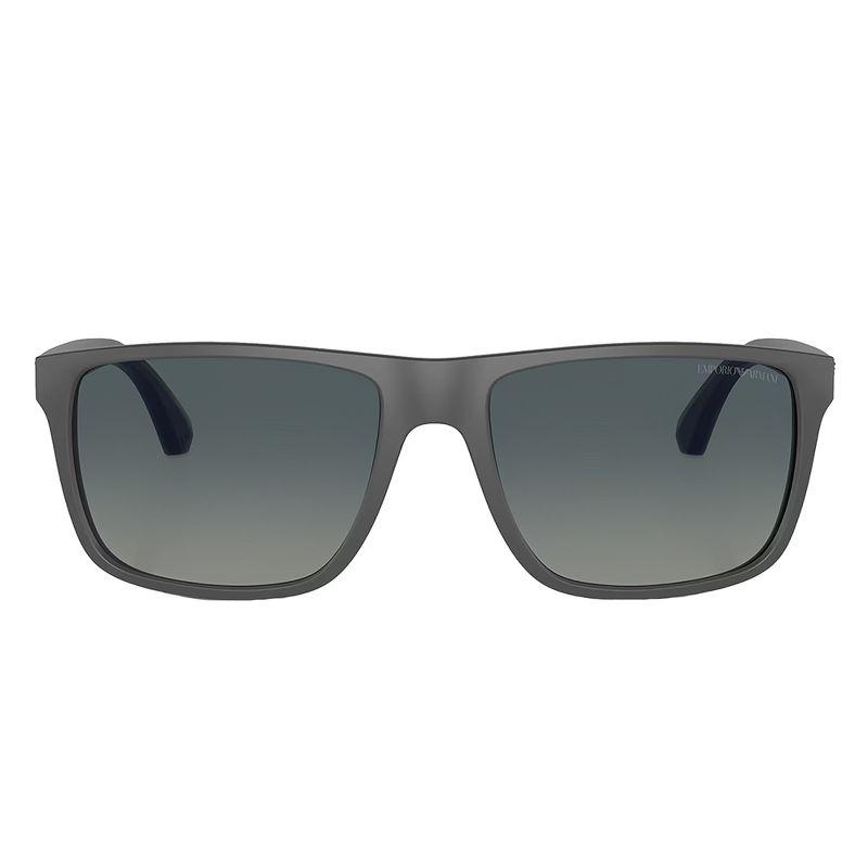 Matte Grey Square Polarized Sunglasses with Blue Gradient Lenses