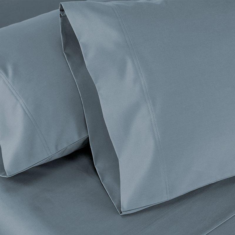 Luxury Pillowcase Set - 800 Thread Count Cotton Sateen, Soft Pillowcases by California Design Den - Pastel Blue - Steel, Standard/Queen Pillowcases