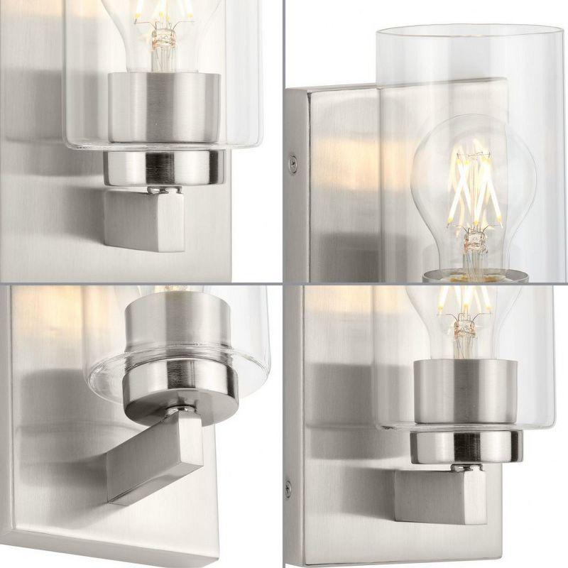 Progress Lighting Goodwin 1-Light Vanity Light, Brushed Nickel, Clear Glass Shade