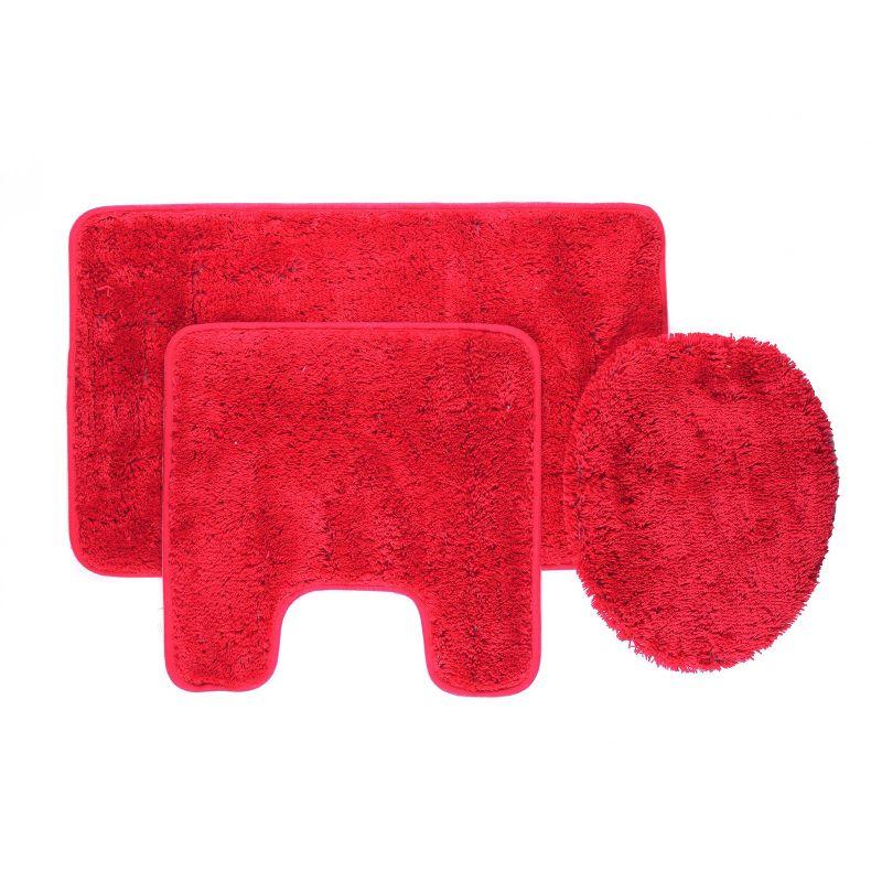 3pc Florence Rug Set Red - Popular Bath