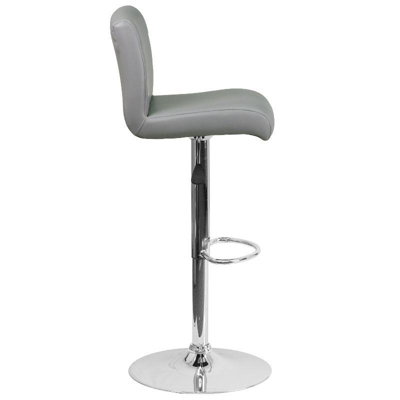 Flash Furniture Contemporary Vinyl Adjustable Height Barstool with Rolled Seat and Chrome Base
