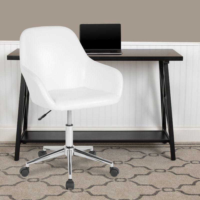 Flash Furniture Cortana Contemporary Home & Office Mid-Back LeatherSoft Upholstered Swivel Chair