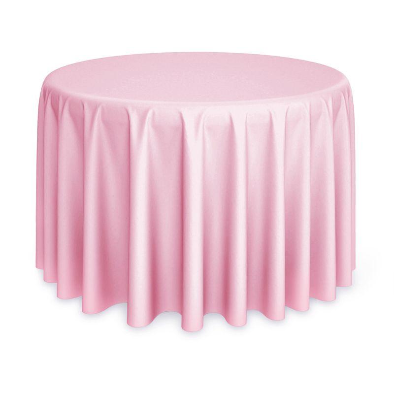 Lann's Linens Polyester Fabric Tablecloth for Wedding, Banquet, Restaurant - 108 Inch Round - Pink