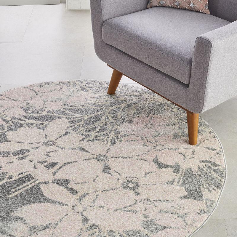 Tranquil TRA08 Beige/Navy Area Rug Contemporary Ombre Floral By Nourison